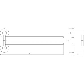 Держатель полотенец Globus Lux SS 8431-2 SUS304 №2