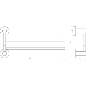 Тримач рушників Globus Lux SS 8431-3 SUS304 №3