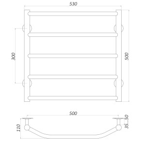 Рушникосушарка UNIO LT ER 500-500-5 Драбинка Трапеція електро №5