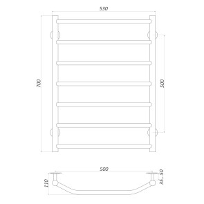 Рушникосушарка UNIO LT ER 700-500-7 Лесенка Трапеция электро №5