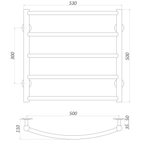 Рушникосушарка UNIO LD ER 500-500-5 Драбинка Дуга електро №5