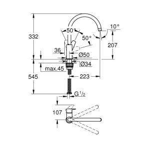 Змішувач для кухні Grohe BauEdge New 31233001 №3