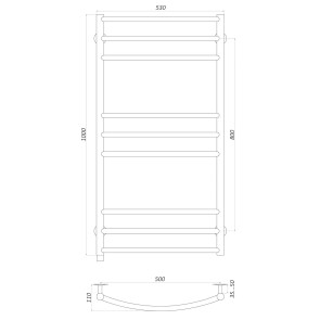 Рушникосушарка UNIO LDE ER 1000-500-9 BLK Драбинка Дуга Еліт електро чорна №5