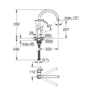 Змішувач для кухні Grohe StartCurve New 31554001 №3