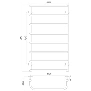 Рушникосушарка UNIO LS ER 900-500-8 Драбинка Скоба електро №5