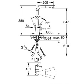 Змішувач для кухні з висувним виливом Grohe Zedra 32553DC2 №5