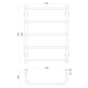 Рушникосушарка UNIO LS EL 700-500-5 Драбинка Скоба електро №4