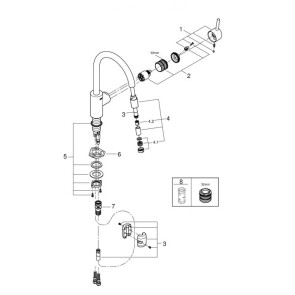 Змішувач для кухні з висувним виливом Grohe Concetto new 32663003 №3