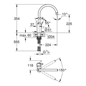 Змішувач для кухні Grohe Concetto new 32661003 №2