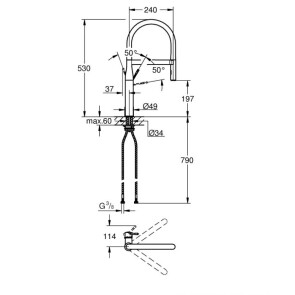 Смеситель для кухни с гибким изливом Grohe Essence New 30294000 №4