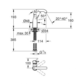 Смеситель однорычажный для раковины Grohe Essence M-Size (24176KF1) №4