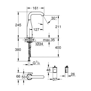 Смеситель для раковины с сенсорным управлением Grohe Essence E 36445000 №2