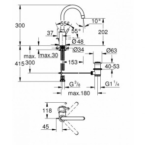 Смеситель для раковины L-размера Grohe Concetto new 32629002 №2