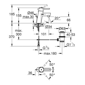 Смеситель для раковины S-размера Grohe Concetto new 3220410E №3