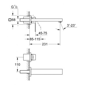 Смеситель для раковины скрытого монтажа Grohe Eurocube 23447000 №2