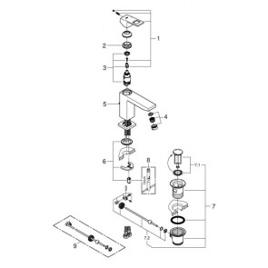 Змішувач для раковини M-розміру Grohe Eurocube 23445000 №4