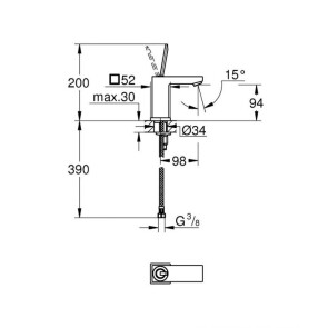 Смеситель для раковины S-размера Grohe Eurocube Joy 23656000 №2