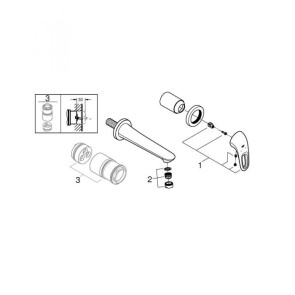 Смеситель для раковины скрытого монтажа Grohe Eurostyle 19571003 №3