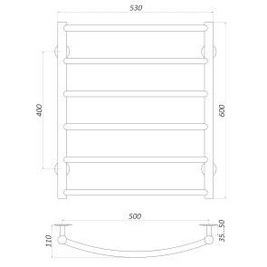 Рушникосушарка UNIO LD W 600-500-6 Драбинка Дуга вода №4