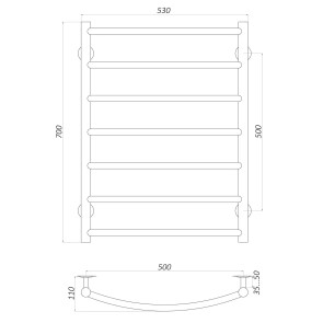 Рушникосушарка UNIO LD W 700-500-7 Драбинка Дуга вода №4