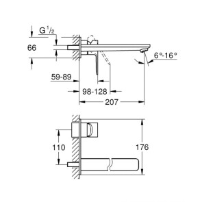 Смеситель для раковины скрытого монтажа Grohe Lineare New 23444001 №2