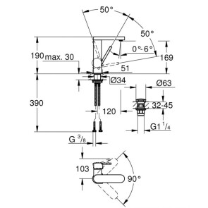 Смеситель для раковины М-размера Grohe Plus 23872003 №2