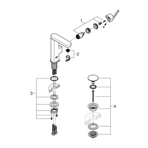 Смеситель для раковины М-размера Grohe Plus 23872003 №3