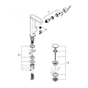 Смеситель для раковины L-размера Grohe Plus 23873003 №3