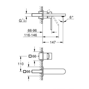 Змішувач для раковини прихованого монтажу Grohe Plus 29303003 №2