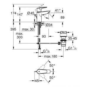 Смеситель для раковины S-размера Grohe BauEdge New 23328001 №2