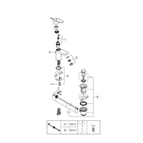 Смеситель для раковины S-размера Grohe BauEdge New 23328001 №3