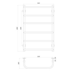 Рушникосушарка UNIO LS W 800-500-6 Драбинка Скоба вода №4