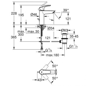 Смеситель для раковины М-размера Grohe Eurosmart New 23322003 №4