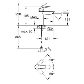 Смеситель для раковины М-размера Grohe Eurosmart New 23324003 №3