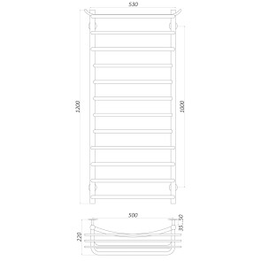 Рушникосушарка UNIO Zp W 1200-500-12 Зета з полицею вода №7