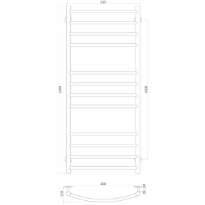 Рушникосушарка UNIO LDE W 1200-500-12 Драбинка Дуга Еліт вода №4