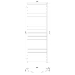 Рушникосушарка UNIO LDE W 1500-500-15 Драбинка Дуга Еліт вода №4