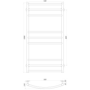 Полотенцесушитель UNIO LDE W 1000-500-9 BLK Лесенка Дуга Элит вода черная №5