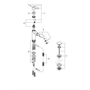 Змішувач для раковини з висувним виливом Grohe Eurosmart New 23976003 №5