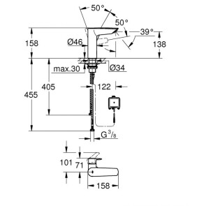 Смеситель для раковины с сенсорным управлением Grohe Eurosmart New 23975003 №5