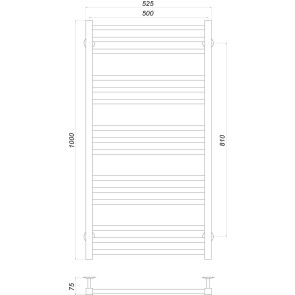 Полотенцесушитель UNIO MS W 1000-500-15 BLK Модена вода черный №4