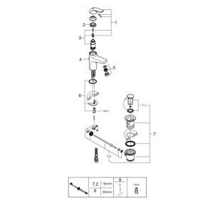 Смеситель для раковины S-размера Grohe StartCurve 23805000 №3