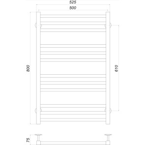 Рушникосушарка UNIO MS W 800-500-12 BLK Модена вода чорна №4