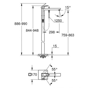 Напольный смеситель для ванны Grohe Eurocube 23672001 №2