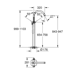 Напольный смеситель для ванны Grohe Grandera 23318000 №2