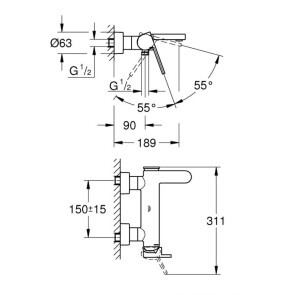 Смеситель для ванны Grohe Plus 33553003 №2