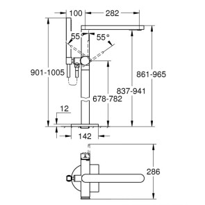 Напольный смеситель для ванны Grohe Plus 23846003 №2