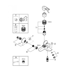 Змішувач для ванни Grohe BauLoop New 23603001 №3