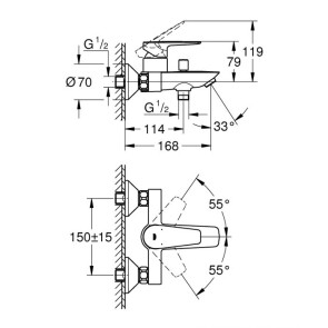 Змішувач для ванни Grohe BauEdge New 23605001 №2