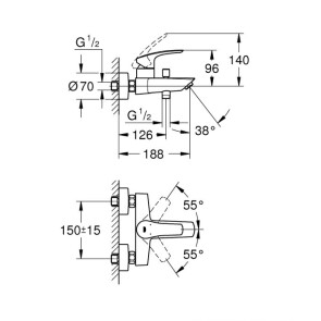 Смеситель для ванны Grohe Eurosmart New 33300003 №4